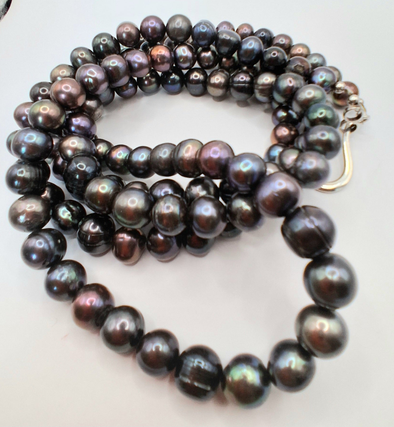 Rainbow Gray Pearl Necklace, 48 Inches