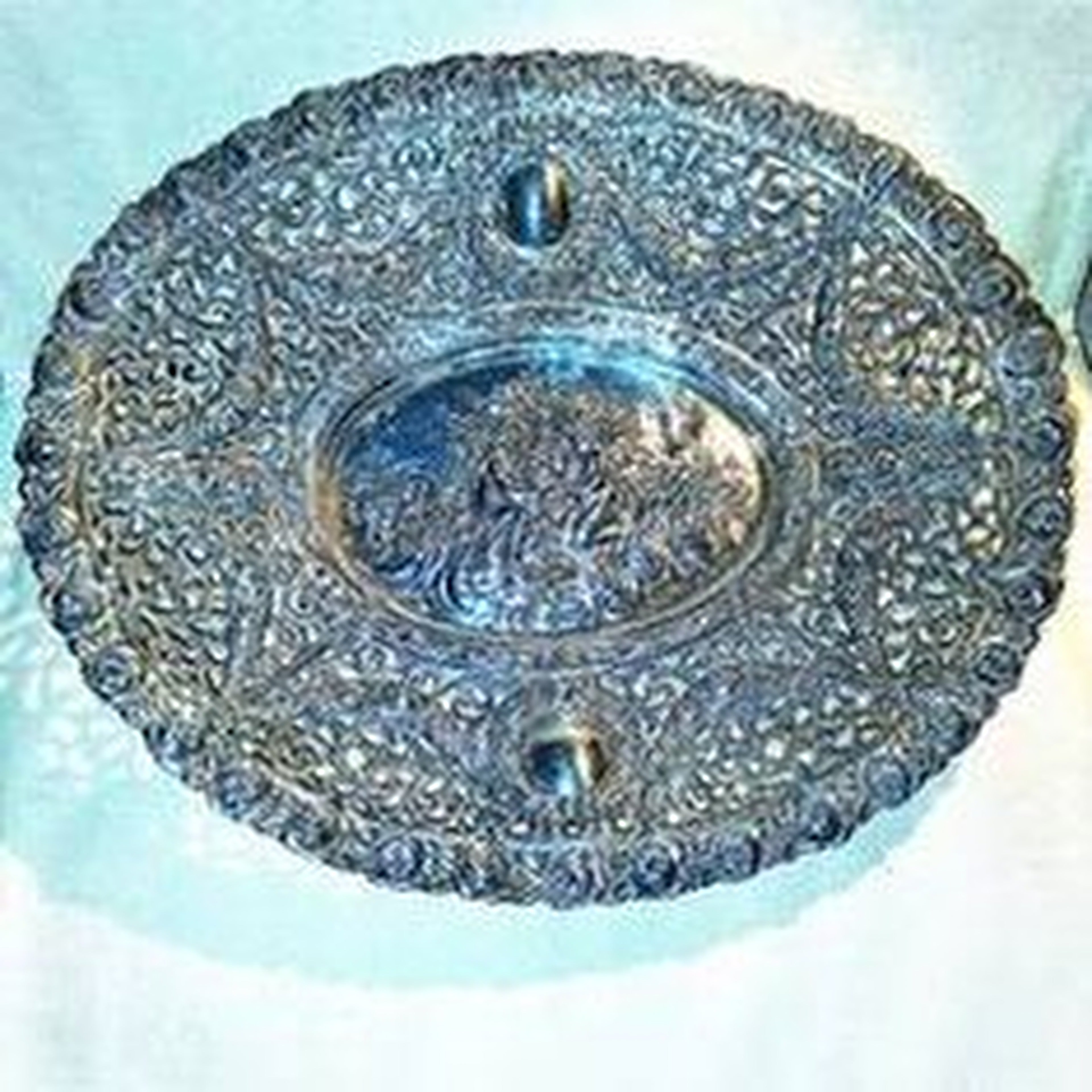 Silver repousse oval fruit bowl