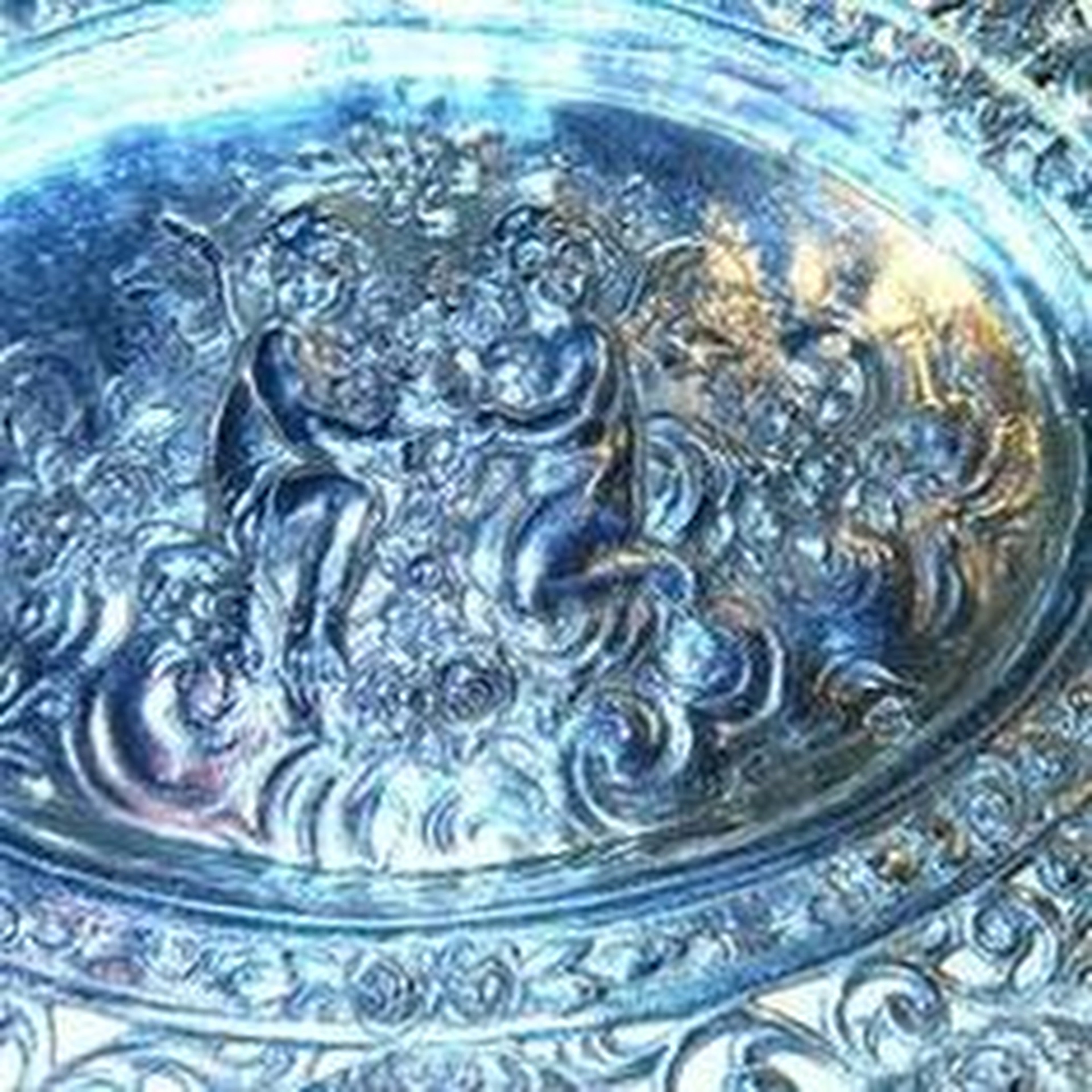 Silver repousse oval fruit bowl