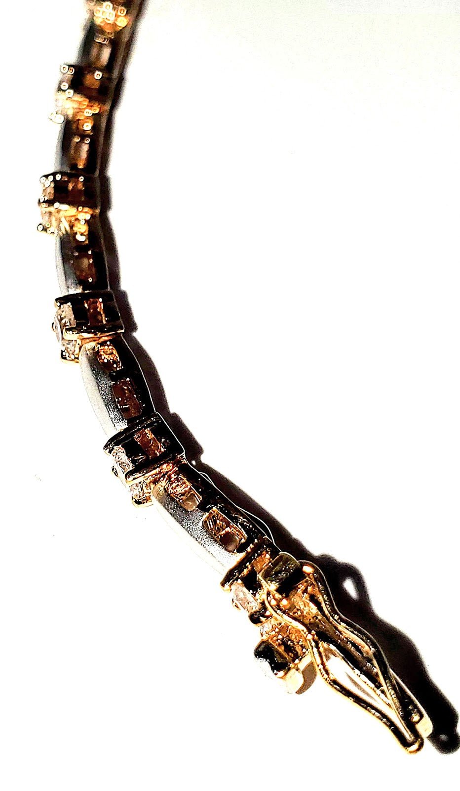 Tennis Bracelet — White and Yellow Gold Plating with Cubic Zirconia