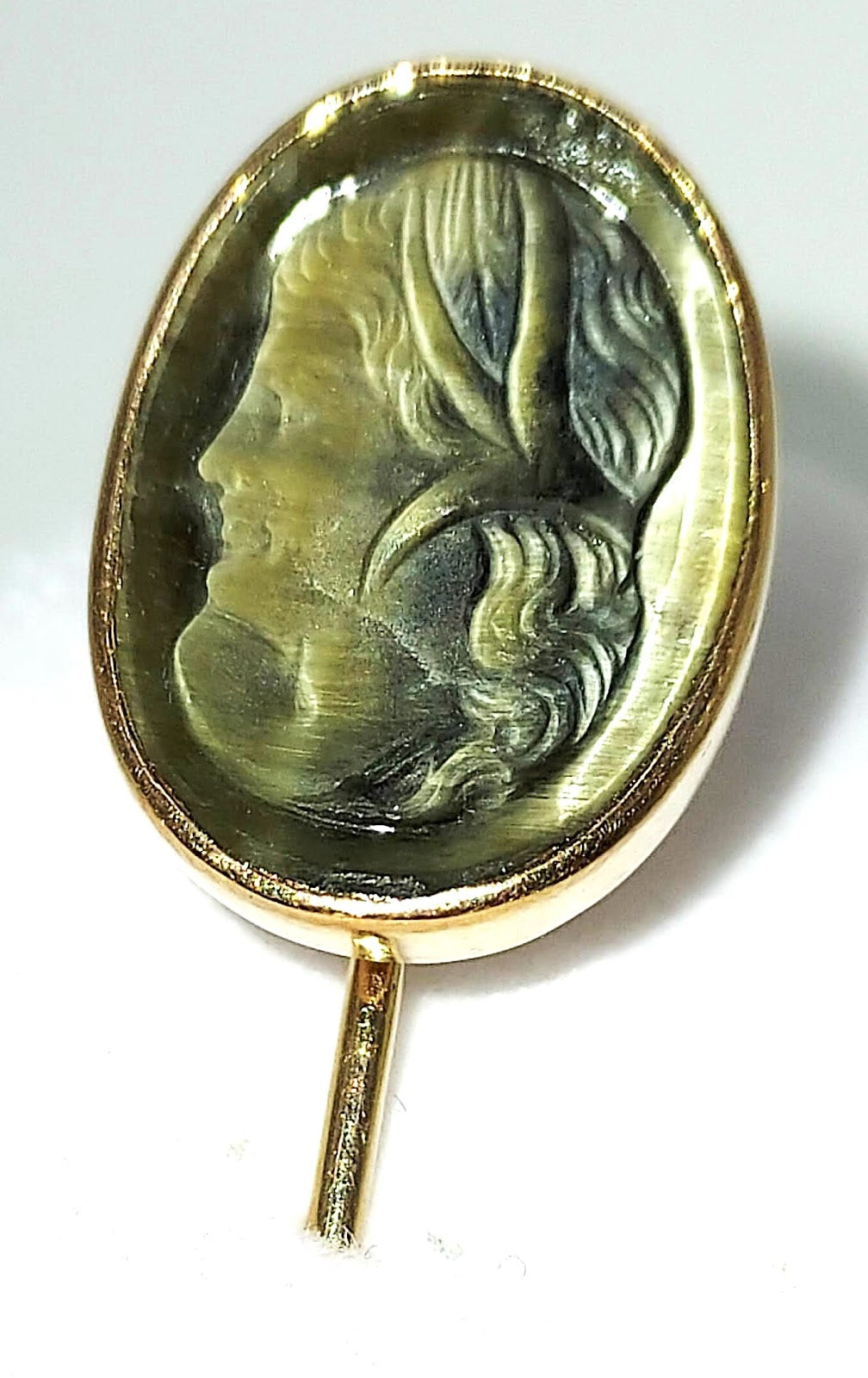 Tiger's Eye Cameo, 14KT Bezel
