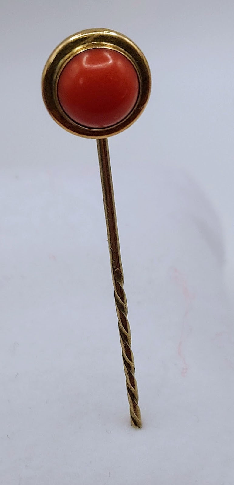 Victorian Coral Cabochon Stickpin