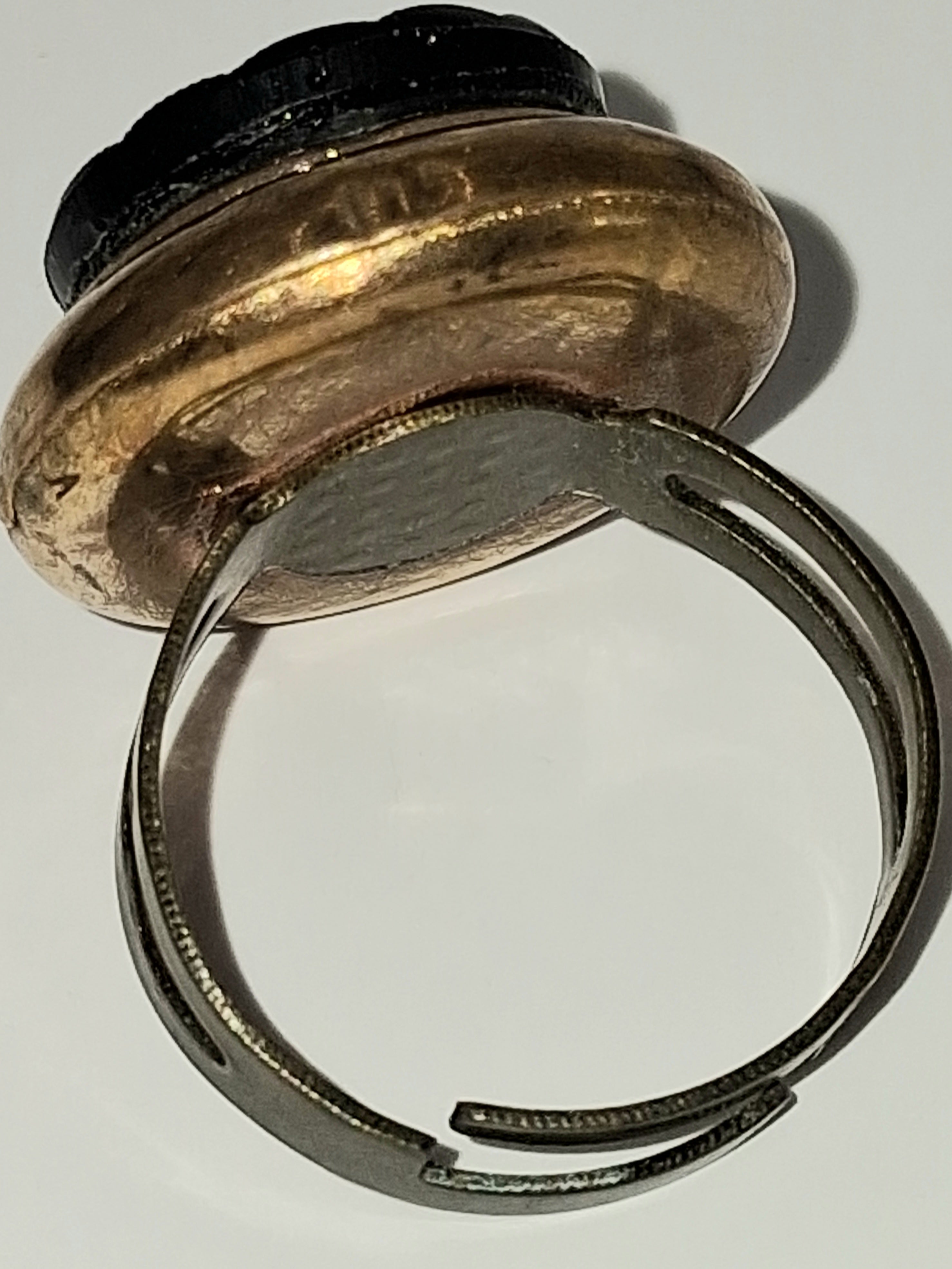 Victorian Jet Mourning Coil Ring