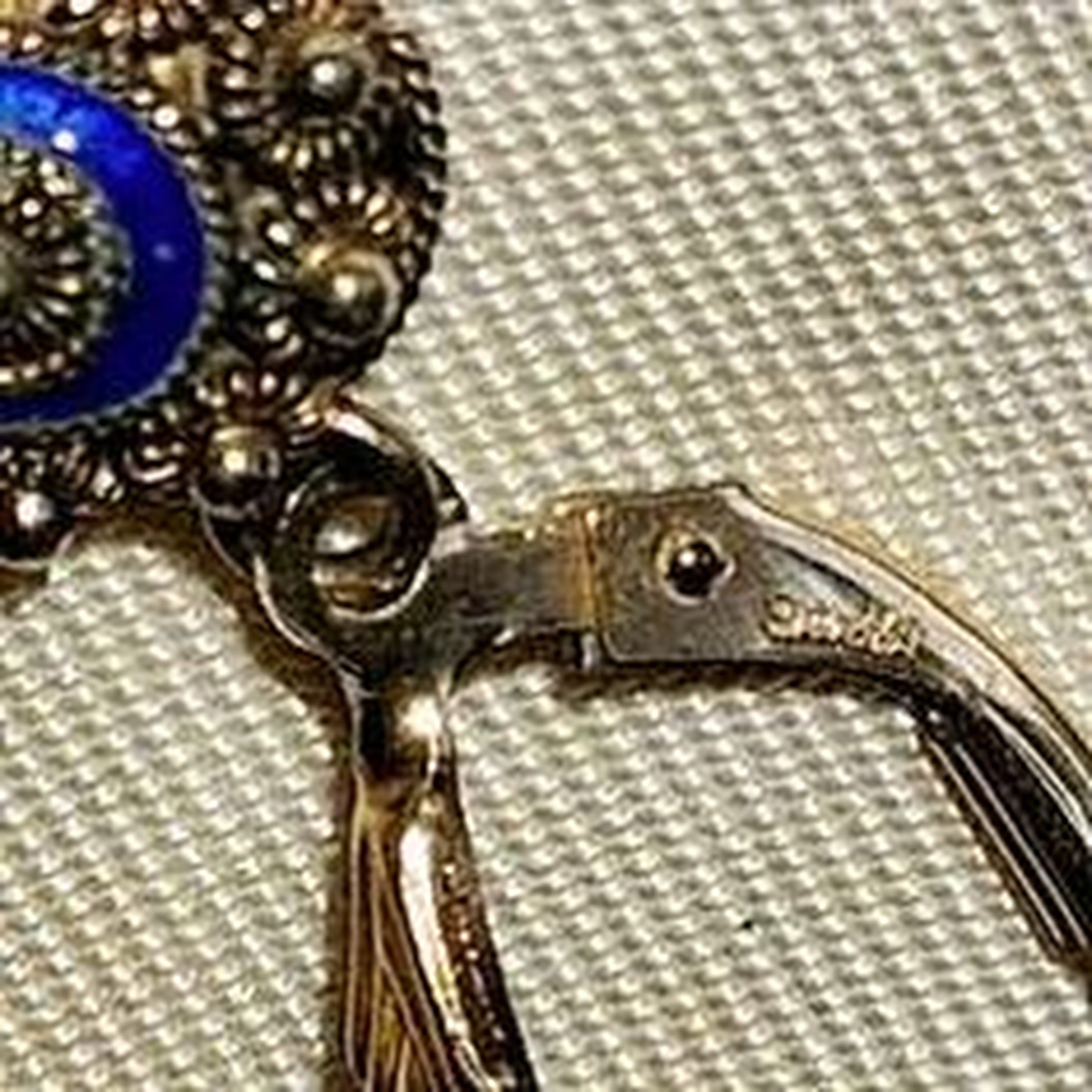 Victorian Sterling and Enamel Disc Earrings