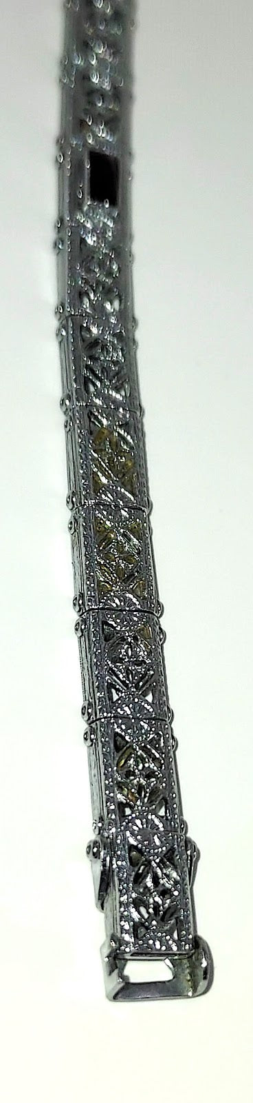 White Gold Electroplated Crystal Bracelet — Vintage